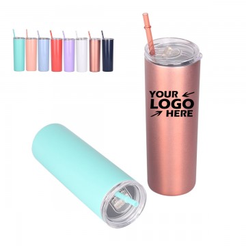 20oz Double Wall  Maars Skinny Stainless Steel Tumbler w/ Straw